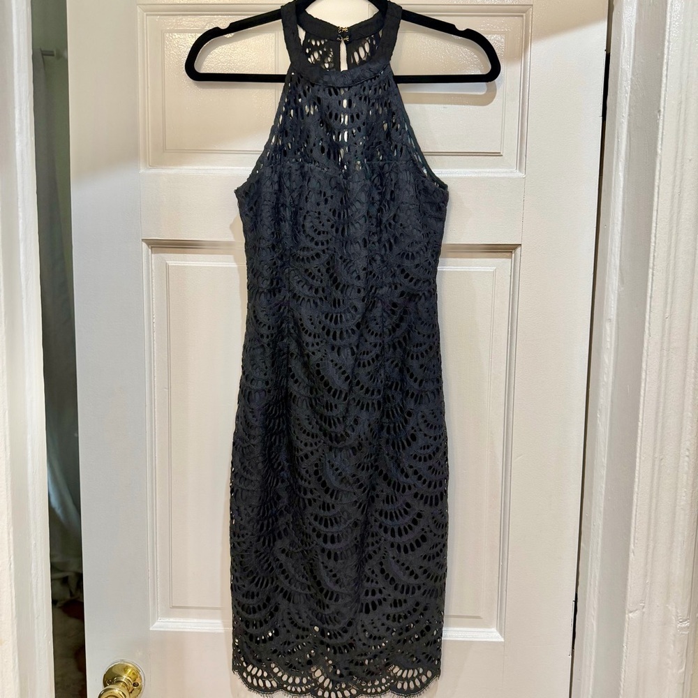 NWT Lilly Pulitzer Dark Blue Lace Dress. Size 00